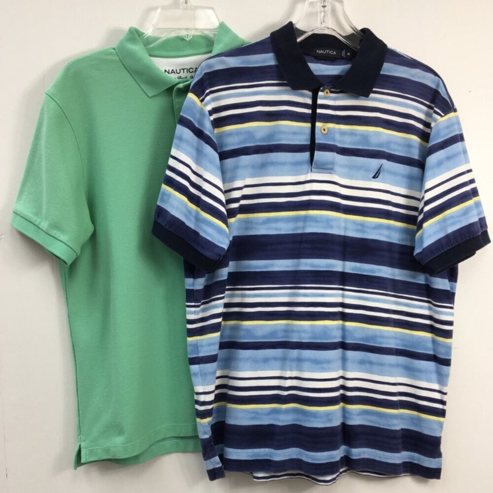 Nautica Mens Short Sleeve Polo Bundle Size M EXCELLENT Condition